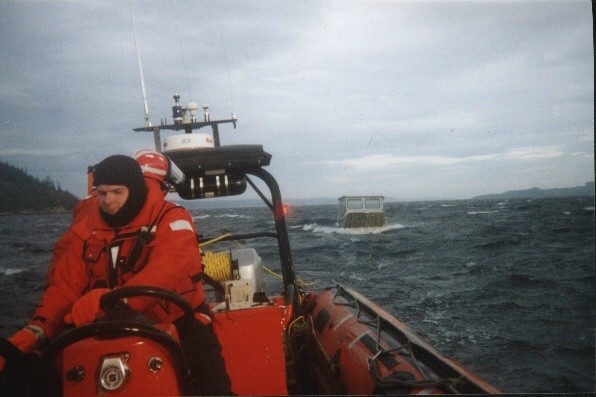 Steve Hunter aboard a Coast Guard vessel